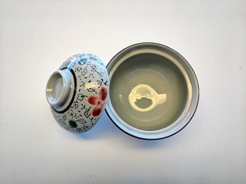 SOUP BOWL & COVER RED/GREEN H&S